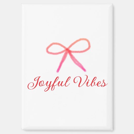 Joyful vibes kerst RED BOW vakantie familienaam Magneet (Voorkant)