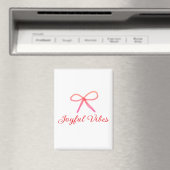 Joyful vibes kerst RED BOW vakantie familienaam Magneet (Insitu (Vaatwasser))