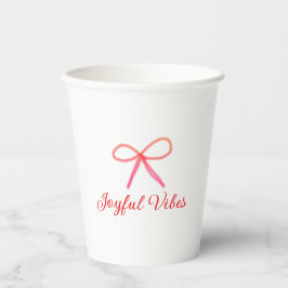 Joyful vibes kerst RED BOW vakantie familienaam Papieren Bekers