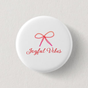 Joyful vibes kerst RED BOW vakantie familienaam Ronde Button 3,2 Cm