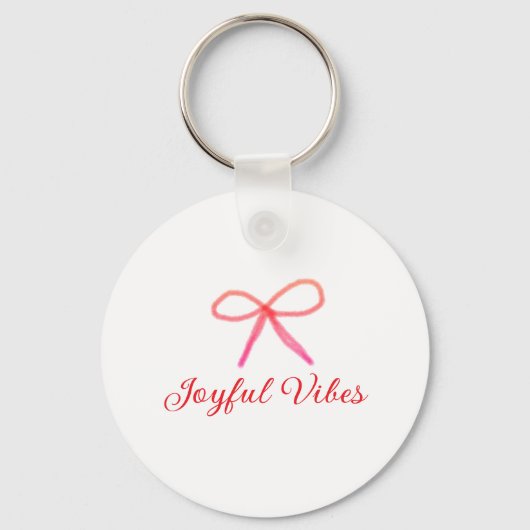 Joyful vibes kerst RED BOW vakantie familienaam Sleutelhanger (Voorkant)
