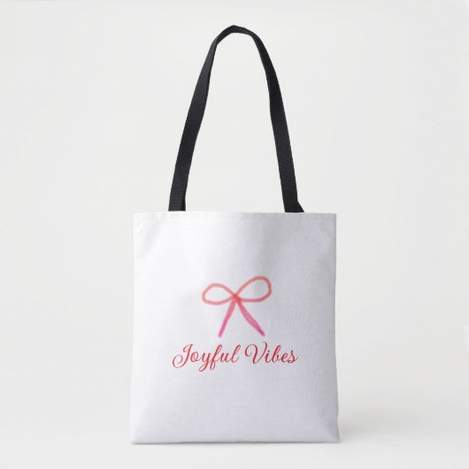 Joyful vibes kerst RED BOW vakantie familienaam Tote Bag (Voorkant)
