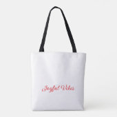 Joyful vibes kerst RED BOW vakantie familienaam Tote Bag (Achterkant)