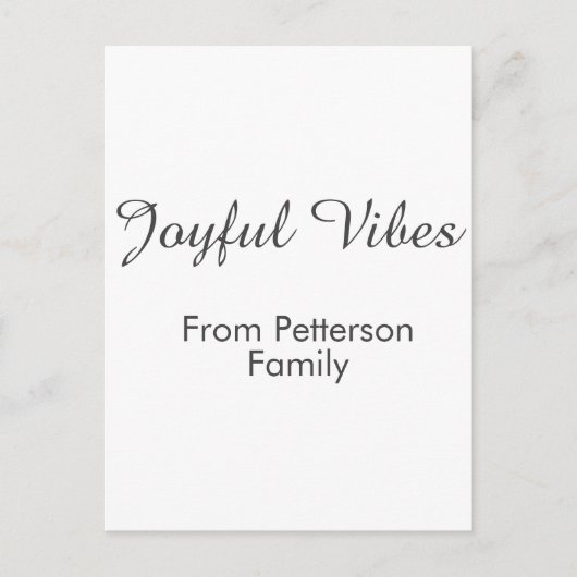 Joyful Vibes red Christmas add family name date  Briefkaart (Voorkant)