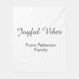Joyful Vibes red Christmas add family name date  Fleece Deken