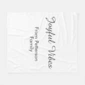 Joyful Vibes red Christmas add family name date  Fleece Deken (Voorkant (Horizontaal))