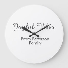 Joyful Vibes red Christmas add family name date  Grote Klok