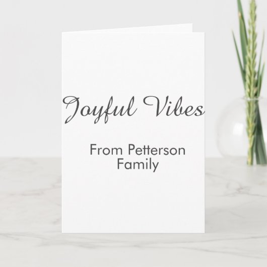 Joyful Vibes red Christmas add family name date  Kaart (Voorkant)