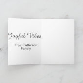 Joyful Vibes red Christmas add family name date  Kaart (Binnen)
