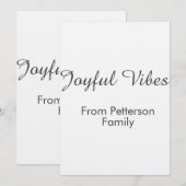 Joyful Vibes red Christmas add family name date  Kaart (Voorkant / Achterkant)