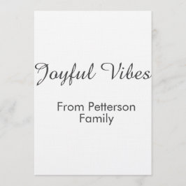 Joyful Vibes red Christmas add family name date  Kaart