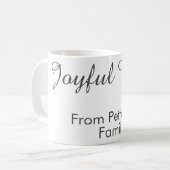 Joyful Vibes red Christmas add family name date  Koffiemok (Voorkant links)
