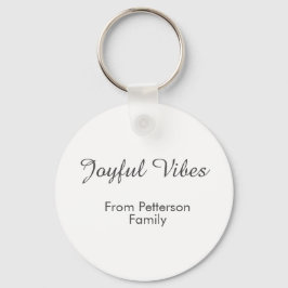 Joyful Vibes red Christmas add family name date  Sleutelhanger