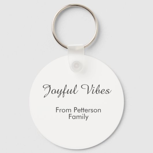Joyful Vibes red Christmas add family name date Sleutelhanger (Voorkant)