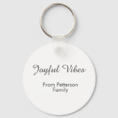 Joyful Vibes red Christmas add family name date Sleutelhanger (Achterkant)