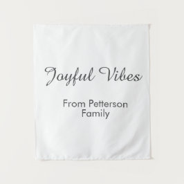 Joyful Vibes red Christmas add family name date  Wandkleed