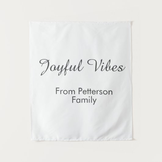 Joyful Vibes red Christmas add family name date Wandkleed (Voorkant)