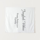 Joyful Vibes red Christmas add family name date Wandkleed (Voorkant (horizontaal))