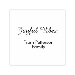 Joyful Vibes red Christmas add family name date  Zelfinktende Stempel