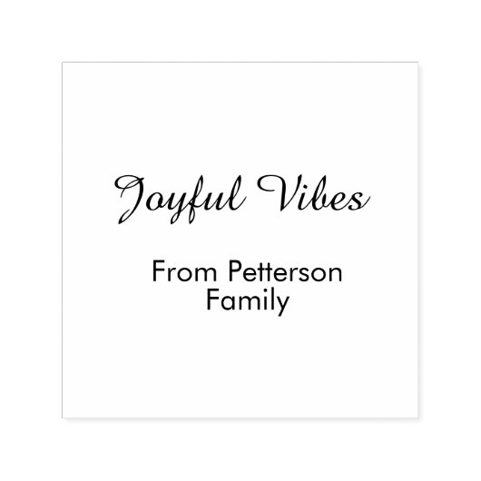 Joyful Vibes red Christmas add family name date  Zelfinktende Stempel (Design)