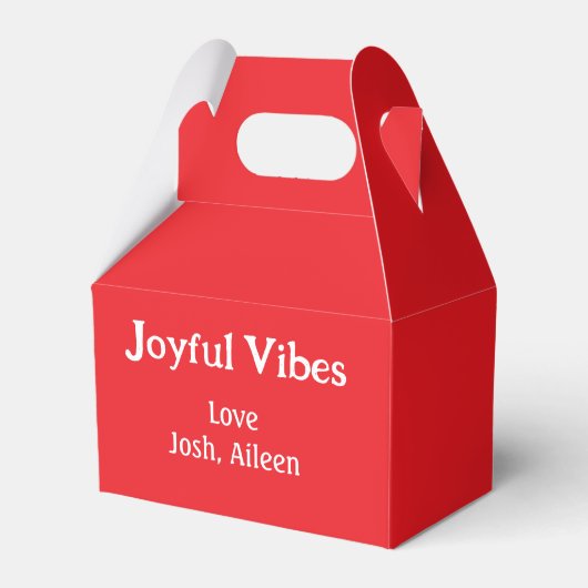 Joyful Vibes rode kerst feestdagen liefde familie  Bedankdoosjes (Voorkant Zijde)