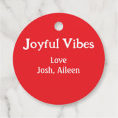 Joyful Vibes rode kerst feestdagen liefde familie  Bedankjes Labels (Achterkant)