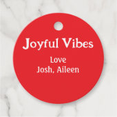 Joyful Vibes rode kerst feestdagen liefde familie Bedankjes Labels (Voorkant)