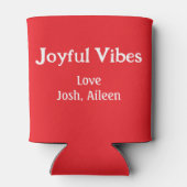 Joyful Vibes rode kerst feestdagen liefde familie Blikjeskoeler (Achterkant)