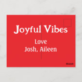 Joyful Vibes rode kerst feestdagen liefde familie Briefkaart (Achterkant)