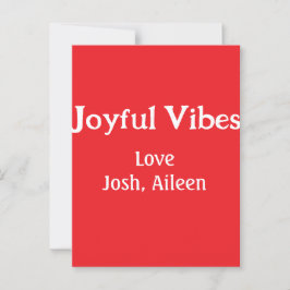 Joyful Vibes rode kerst feestdagen liefde familie Briefkaart