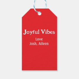 Joyful Vibes rode kerst feestdagen liefde familie Cadeaulabel