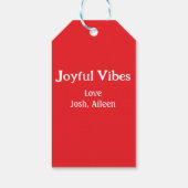 Joyful Vibes rode kerst feestdagen liefde familie  Cadeaulabel (Achterkant)