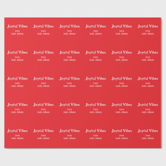 Joyful Vibes rode kerst feestdagen liefde familie  Cadeaupapier (Vlak)