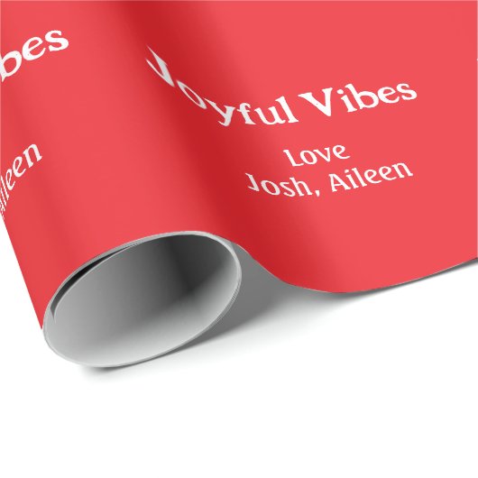 Joyful Vibes rode kerst feestdagen liefde familie  Cadeaupapier (Rol Hoek)