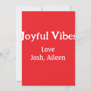Joyful Vibes rode kerst feestdagen liefde familie  Feestdagenkaart