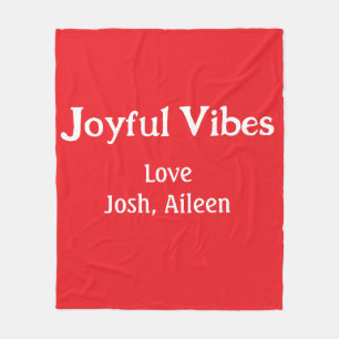 Joyful Vibes rode kerst feestdagen liefde familie Fleece Deken