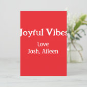 Joyful Vibes rode kerst feestdagen liefde familie Kaart (Staand voorkant)