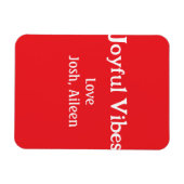 Joyful Vibes rode kerst feestdagen liefde familie Magneet (Horizontaal)