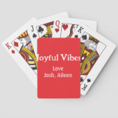 Joyful Vibes rode kerst feestdagen liefde familie Pokerkaarten (Achterkant)