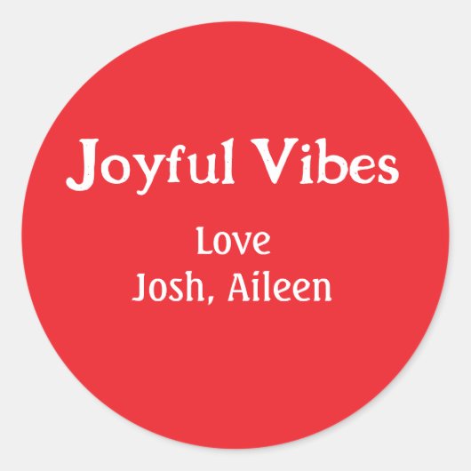 Joyful Vibes rode kerst feestdagen liefde familie Ronde Sticker (Voorkant)