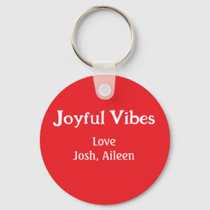 Joyful Vibes rode kerst feestdagen liefde familie Sleutelhanger