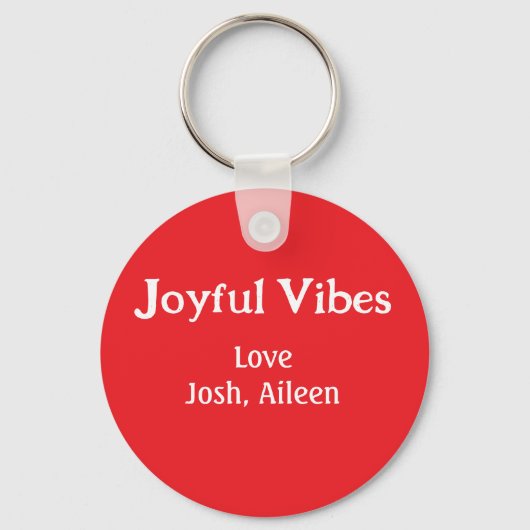 Joyful Vibes rode kerst feestdagen liefde familie Sleutelhanger (Voorkant)