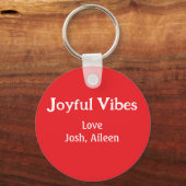 Joyful Vibes rode kerst feestdagen liefde familie Sleutelhanger (Achterkant)