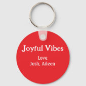 Joyful Vibes rode kerst feestdagen liefde familie Sleutelhanger (Achterkant)