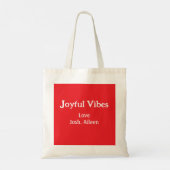 Joyful Vibes rode kerst feestdagen liefde familie Tote Bag (Achterkant)