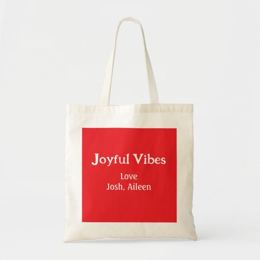 Joyful Vibes rode kerst feestdagen liefde familie Tote Bag (Voorkant)