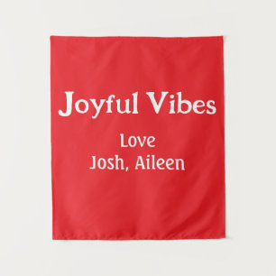 Joyful Vibes rode kerst feestdagen liefde familie Wandkleed