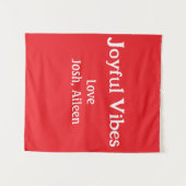 Joyful Vibes rode kerst feestdagen liefde familie Wandkleed (Voorkant (horizontaal))