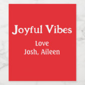 Joyful Vibes rode kerst feestdagen liefde familie Wijn Etiket (Enkel label)