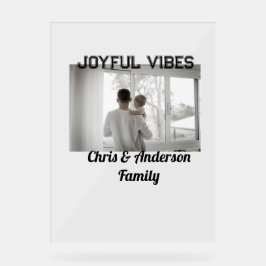 Joyful Vibes vader zoon familie kerstvakantie p Acryl Bord